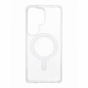 Пластиковая накладка Clear Case с MagSafe совместимая с Samsung S26 Ultra прозрачная LB