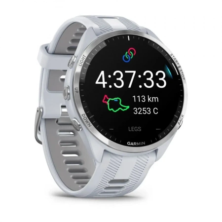 Умные часы Garmin Forerunner 965 AMOLED White Carbon Gray DLC Titanium Bezel (серебристый/белый ремешок) (010-02809-A1) - фото 3