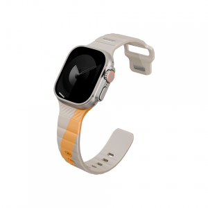 Ремешок Uniq Stride совместимый с Apple Watch (44/45/46/49 mm) каучуковый бежевый/желтый