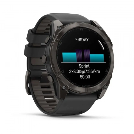 Умные часы Garmin Fenix 8 51 mm AMOLED Sapphire Carbon Gray DLC черный силикон (010-02905-20) (Тайвань) - фото 5