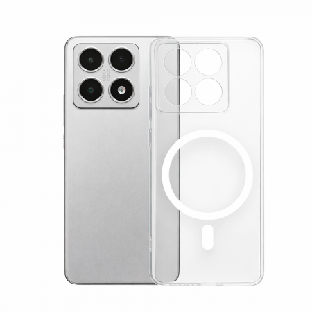 Противоударная накладка Cabal Premium Clear Case c MagSafe совместимая с Ксиаоми Ми 14T прозрачная