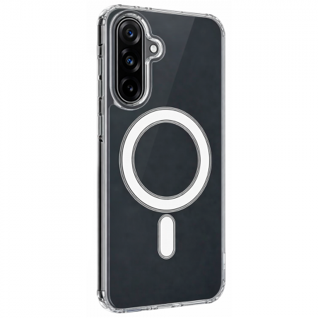 Пластиковая накладка Clear Case с MagSafe совместимая с Samsung А17 прозрачная LB