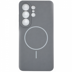 Накладка Silicone Case c MagSafe совместимая с Samsung S26 Ultra (SC) серая LB