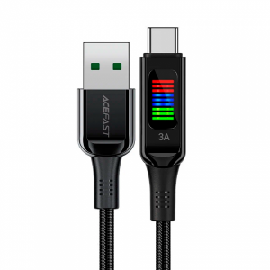 Кабель AceFast Led USB/Type-C C7-04 1.2м 60W черный