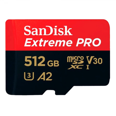 Карта памяти SanDisk Extreme Pro Micro SD 512GB U3 A2 V30 200/140MB/S 4K с адаптером - фото 2