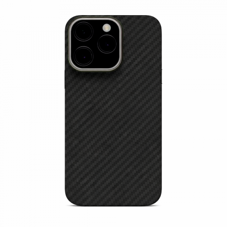 Кевларовая накладка Kzdoo Keivlar совместимая с iPhone 15 Pro черная