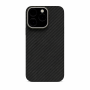 Кевларовая накладка Kzdoo Keivlar совместимая с iPhone 15 Pro черная