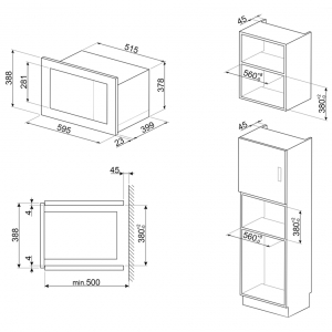 Встраиваемая микроволновая печь SMEG FMI025B3