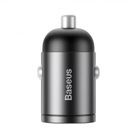 Автомобильное зарядное устройство Baseus USB 30W металл серый - фото 2