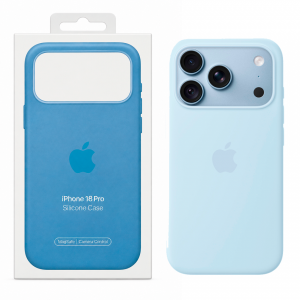 Накладка Silicone Case с MagSafe совместимый с iPhone 18 Pro/17 Pro светло-голубой
