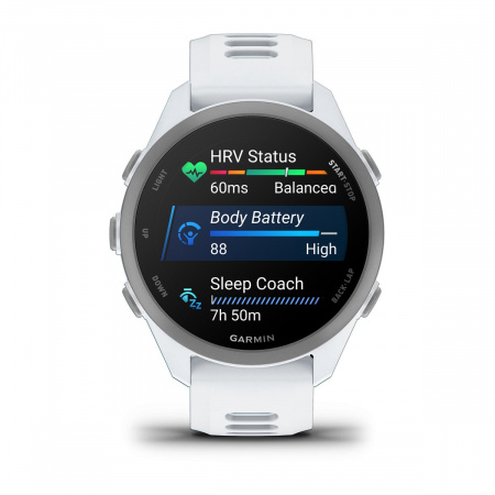 Умные часы  Garmin Forerunner 170 43mm Amoled белый с белым силиконовым ремешком (010-03920-51) Тайвань - фото 3