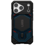 Противоударная накладка UAG MONARCH PRO с Magsafe с защитой на модуль камеры совместимая с 18 Pro Max/17 Pro Max черо-синяя