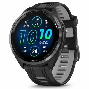 Умные часы Garmin Forerunner 965 AMOLED Black Carbon Gray DLC Titanium Bezel (Черный/черный ремешок) (010-02809-A0)