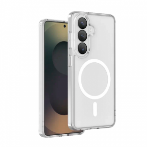 Пластиковая накладка Mutural c MagSafe совместимая с Samsung Galaxy S26 прозрачная