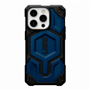 Противоударная пластиковая накладка UAG Monarch совместимая с iPhone 14 Pro черно-синий