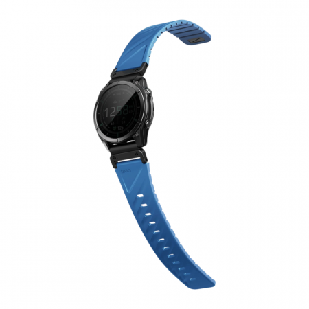 Силиконовый ремешок UNIQ Fluo для Garmin 22 mm (Ocean Blue) голубой - фото 4