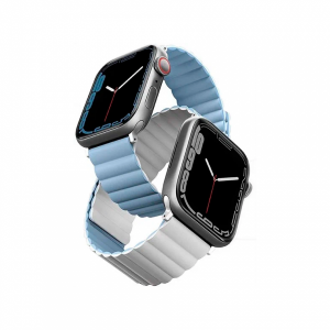Ремешок UNIQ Revix reversible Magnetic совместимый с Apple Watch (38/40/41 mm) белый/голубой