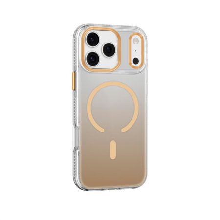 Противоударная накладка Mutural с MagSafe совместимая с iPhone 17 Pro прозрачно-золотая