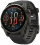 Умные Часы Garmin Fenix 8 43 mm Amoled Sapphire GPS Watch серый титан с силиконовым черным ремешком (Carbon DLC titanium silicone band) (010-02903-28)